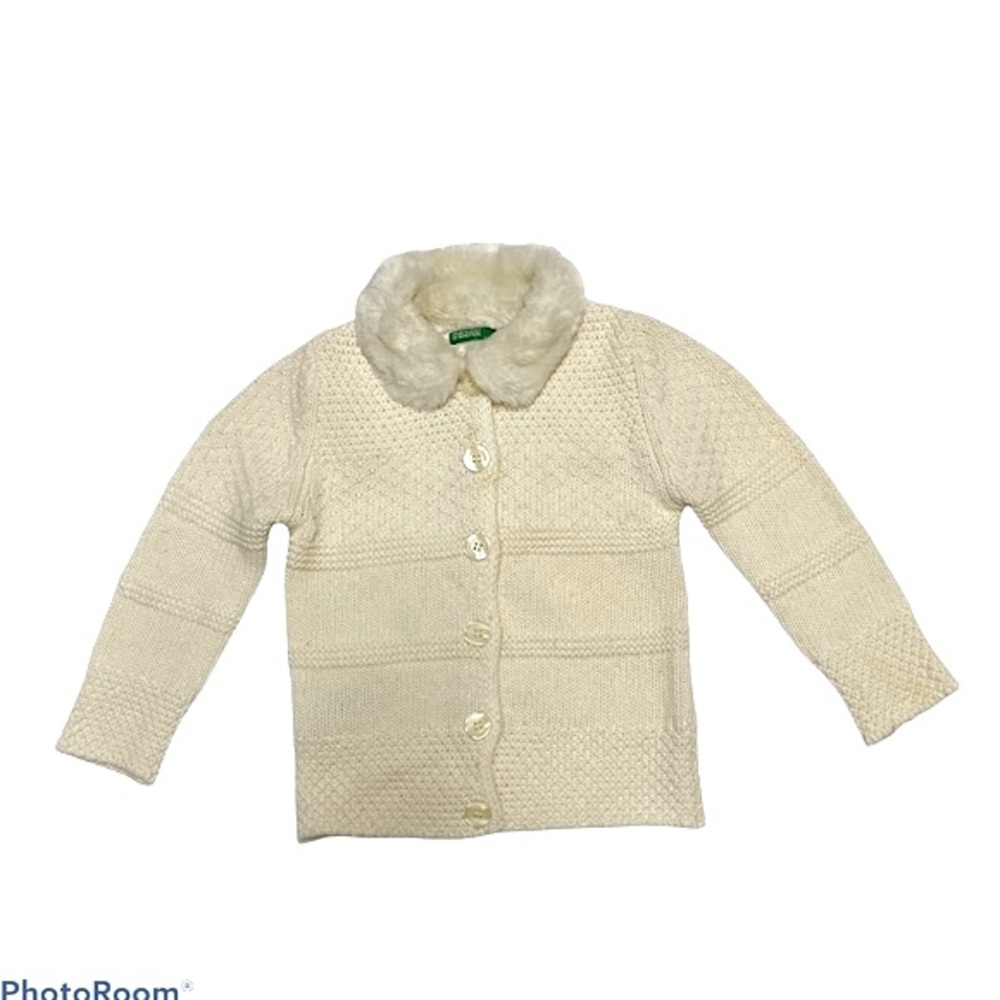 United Colors of Benetton Cardigan Faux Fur Collar
